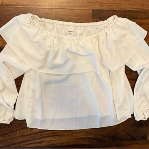 Wilfred White Off-Shoulder Ruffle Top